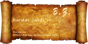 Bardun Zalán névjegykártya