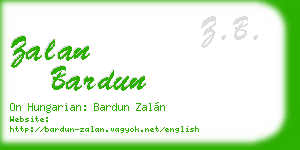 zalan bardun business card